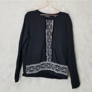 Scotch & Soda Maison Scotch Black Embroidered Long Sleeve Blouse Women's 8